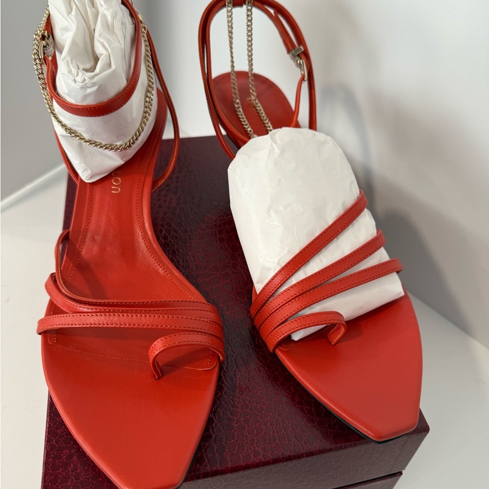 Tamara Mellon, New withBox Orange Strappy Women's Sandals